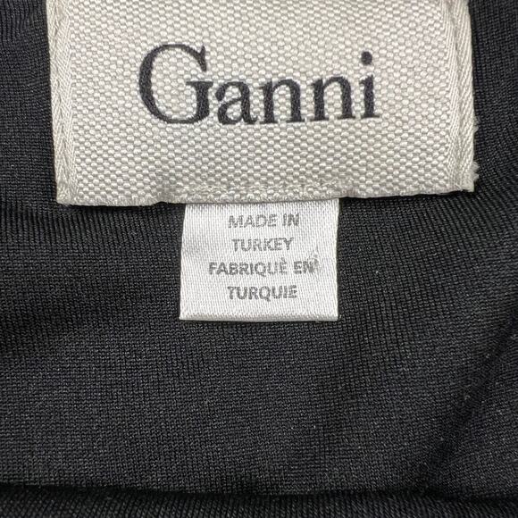 Ganni Anthropologie Black Textured Tapestry Print Ruched Sheath Dress Size S - Picture 5 of 13